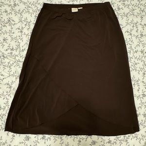 Brown Midi Skirt with front slit